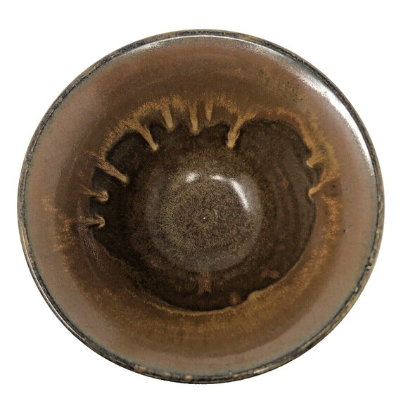 VTG Studio Art Pottery Ceramic Nesting Bowls Brown Drip Glaze Artist Signed Set - Picture 11 of 16